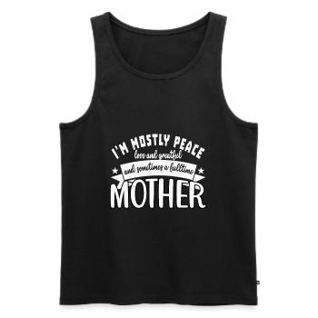 I am mostly peace, love and gratitude - Men's Premium Organic Tank Top - black - Front - Michal (187cm)