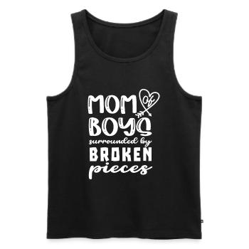 Mother of boys surrounded by broken glass mothers - Men's Premium Organic Tank Top - black - Front - Michal (187cm)