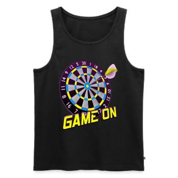 Dartboard Game On - Yellow - Men's Premium Organic Tank Top - black - Front - Michal (187cm)