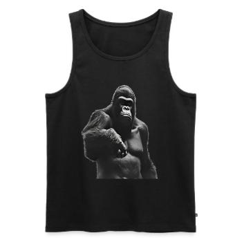König des Dschungels - Gorilla - Männer Premium Bio Tank Top - Schwarz - Vorne - AI Model Male 178 light (178cm)
