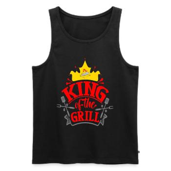 König des Grills - Männer Premium Bio Tank Top - Schwarz - Vorne - Michal (187cm)