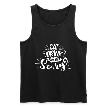 Eat, Drink and be Scary - Men's Premium Organic Tank Top - black - Front - Michal (187cm)
