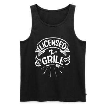 Lizenz zum Grillen - Männer Premium Bio Tank Top - Schwarz - Vorne - Michal (187cm)