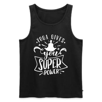 Yoga gives you Super Power - Men's Premium Organic Tank Top - black - Front - AI Model Male 178 light (178cm)