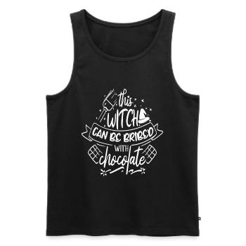 This Witch can be bribed with chocolate - Men's Premium Organic Tank Top - black - Front - Michal (187cm)