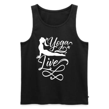 Yoga Live - Men's Premium Organic Tank Top - black - Front - AI Model Male 178 light (178cm)