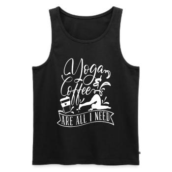 Yoga & Coffee are all I need - Men's Premium Organic Tank Top - black - Front - AI Model Male 178 light (178cm)