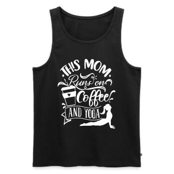 This Mom runs on Coffee and Yoga - Men's Premium Organic Tank Top - black - Front - AI Model Male 178 light (178cm)