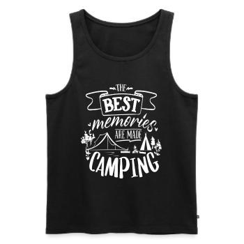 Les meilleurs souvenirs se font Camping - Débardeur bio Premium Homme - noir - Devant - Michal (187cm)