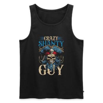 Shanty Chor Seemannslieder Crazy Shanty Guy - Männer Premium Bio Tank Top - Schwarz - Vorne - AI Model Male 178 light (178cm)