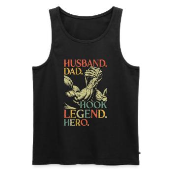 Arm Wrestling Husband Dad Hook Legend Hero - Men's Premium Organic Tank Top - black - Front - AI Model Male 178 light (178cm)