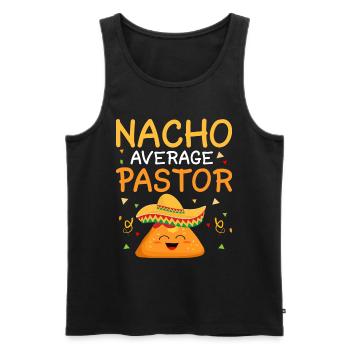 Nacho Average Pastor Preacher Religious Leader - Men's Premium Organic Tank Top - black - Front - AI Model Male 178 light (178cm)
