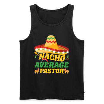 Nacho Average Pastor Preacher Religious Leader - Men's Premium Organic Tank Top - black - Front - AI Model Male 178 light (178cm)