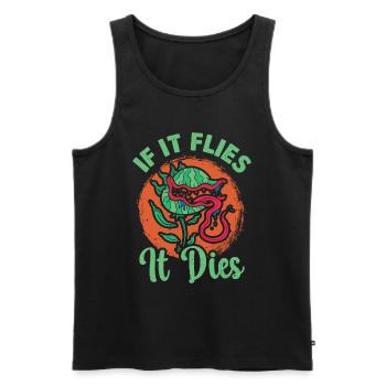 „if It Flies It Dies“ Mutiges Statement-design - Männer Premium Bio Tank Top - Schwarz - Vorne - AI Model Male 178 light (178cm)