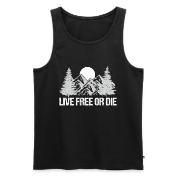 Live Free or Die Retro Nature Vintage New - Men's Premium Organic Tank Top - black - Front - AI Model Male 178 light (178cm)