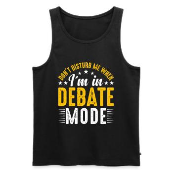 Navigate through the world with exciting debates - Men's Premium Organic Tank Top - black - Front - Michal (187cm)