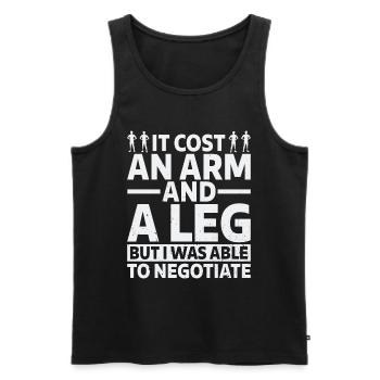 Amputation Lost Leg - Men's Premium Organic Tank Top - black - Front - Michal (187cm)