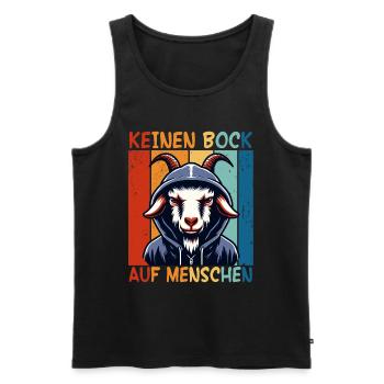Schwarzer Humor Keinen Bock Auf Menschen Sarkasmus - Männer Premium Bio Tank Top - Schwarz - Vorne - Michal (187cm)