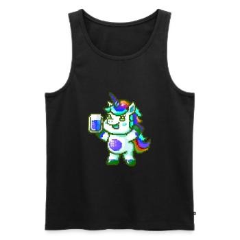 Fête de la bière de licorne Célébrer coloré - Débardeur bio Premium Homme - noir - Devant - Michal (187cm)
