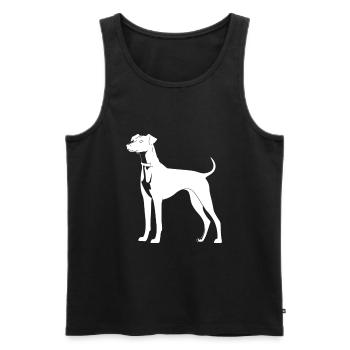 Silhouette de chien whippet - Débardeur bio Premium Homme - noir - Devant - AI Model Male 178 light (178cm)