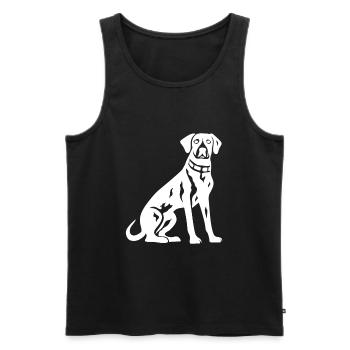 Silhouette de chien dalmatien - Débardeur bio Premium Homme - noir - Devant - AI Model Male 178 light (178cm)