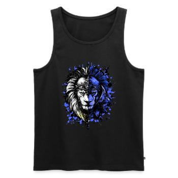 Lion Spartan Sparta Helmet - Men's Premium Organic Tank Top - black - Front - Michal (187cm)