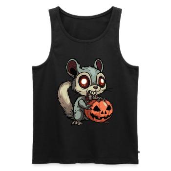 Eichhörnchen Halloween Lustig Zombie - Männer Premium Bio Tank Top - Schwarz - Vorne - Michal (187cm)