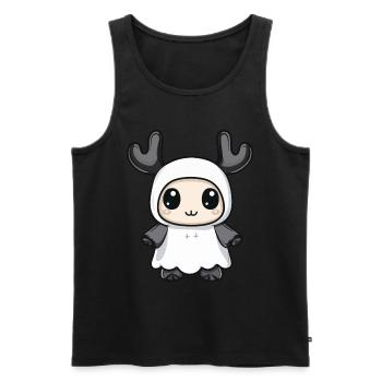 Elch Halloween Lustig Geist - Männer Premium Bio Tank Top - Schwarz - Vorne - Michal (187cm)