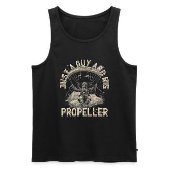 Paramotoring Just A Guy And His Propeller - Men's Premium Organic Tank Top - black - Front - Michal (187cm)