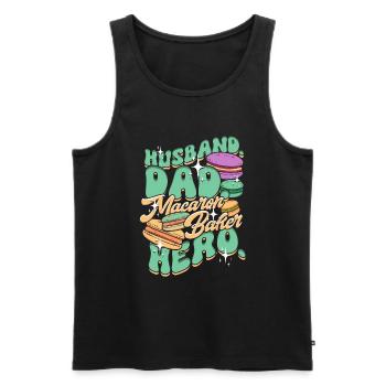 Macaron Macaronbäcker Patissier Vater - Männer Premium Bio Tank Top - Schwarz - Vorne - Michal (187cm)