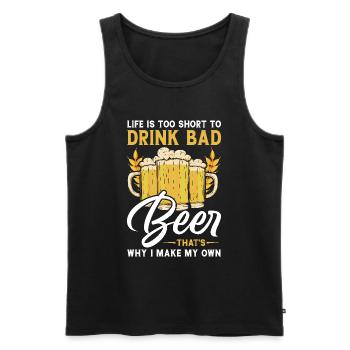 Braumeister Beer Brewing Brewers Boire de la bière - Débardeur bio Premium Homme - noir - Devant - Michal (187cm)