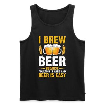 Braumeister Beer Brewing Brewers Drinking Beer - Men's Premium Organic Tank Top - black - Front - Michal (187cm)