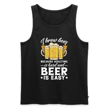 Braumeister Beer Brewing Brewers Drinking Beer - Men's Premium Organic Tank Top - black - Front - Michal (187cm)