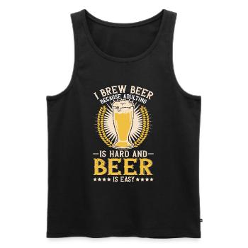 Braumeister Beer Brewing Brewers Drinking Beer - Men's Premium Organic Tank Top - black - Front - Michal (187cm)