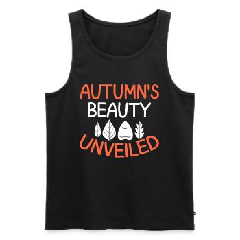 Blattpeeper Autumn Foliage Autumn Peeper - Men's Premium Organic Tank Top - black - Front - AI Model Male 178 light (178cm)