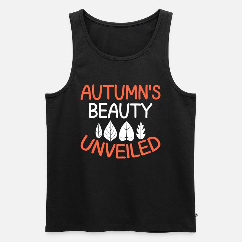 Blattpeeper Herbst Laub Herbst Peeper - Männer Premium Bio Tank Top - Schwarz