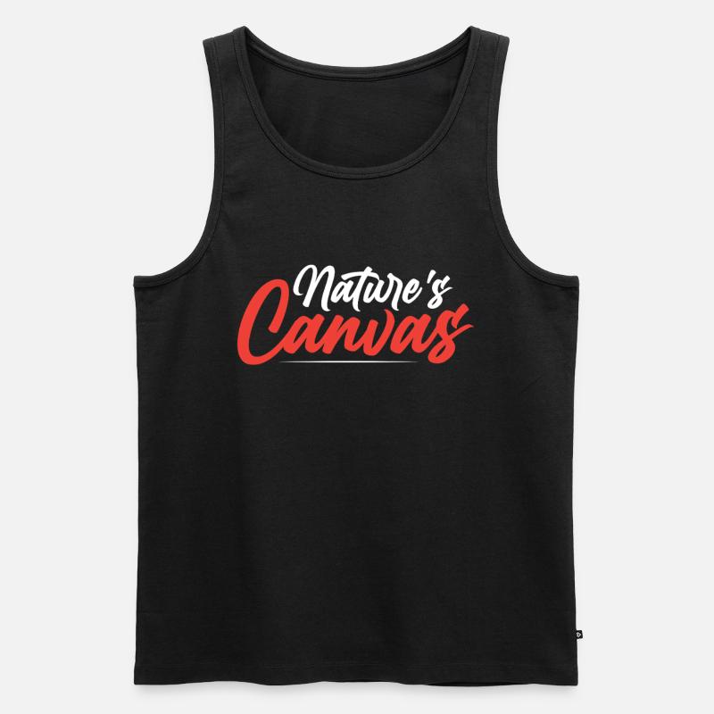 Blattpeeper Herbst Laub Herbst Peeper - Männer Premium Bio Tank Top - Schwarz