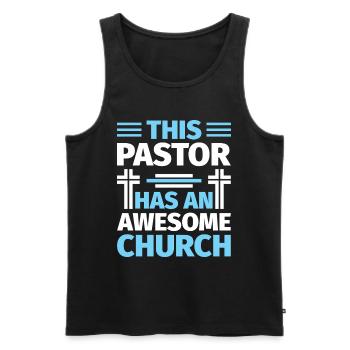 Priest Pastor Gift for Christians - Men's Premium Organic Tank Top - black - Front - Michal (187cm)