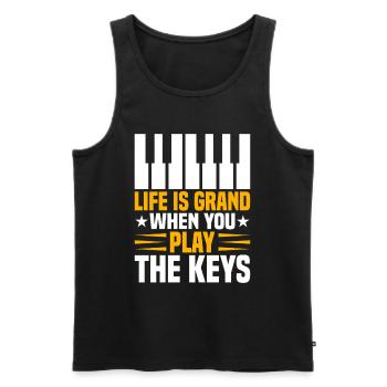 Piano Klavier Pianiste - Débardeur bio Premium Homme - noir - Devant - Michal (187cm)