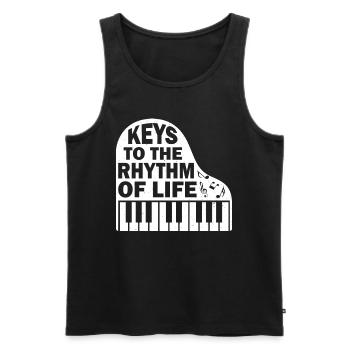 Piano Klavier Pianiste - Débardeur bio Premium Homme - noir - Devant - Michal (187cm)