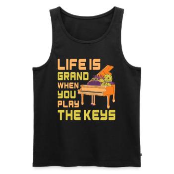 Piano Klavier Pianiste - Débardeur bio Premium Homme - noir - Devant - Michal (187cm)
