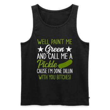 Cucumber cucumber saying for cucumber lovers - Men's Premium Organic Tank Top - black - Front - AI Model Male 178 light (178cm)