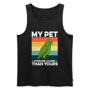 Green Monk Actor Quaker Conure Parrots - Men's Premium Organic Tank Top - black - Front - AI Model Male 178 light (178cm)