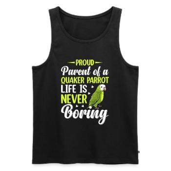 Green Monk Actor Quaker Conure Parrots - Men's Premium Organic Tank Top - black - Front - AI Model Male 178 light (178cm)