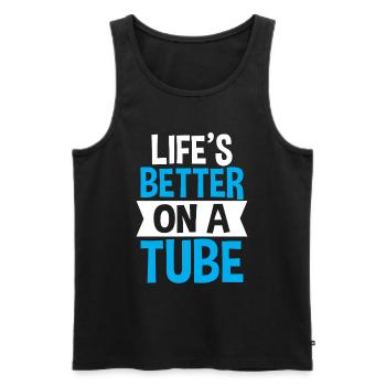 Summer Float Trip River Tubing Party Beach Outfit - Men's Premium Organic Tank Top - black - Front - AI Model Male 178 light (178cm)