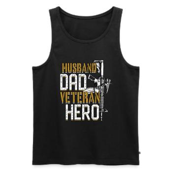 Dysfunktionaler Veteran Husband Dad Veteran Hero - Männer Premium Bio Tank Top - Schwarz - Vorne - AI Model Male 178 light (178cm)