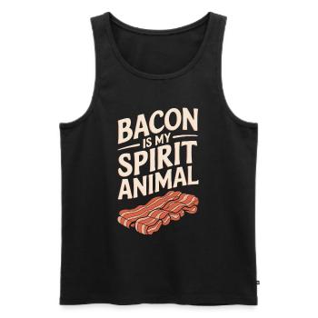 Le bacon est mon animal spirituel - Débardeur bio Premium Homme - noir - Devant - Michal (187cm)