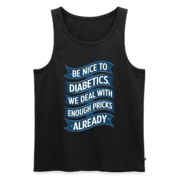 Diabétiques de type a ou b drôle de dicton - Débardeur bio Premium Homme - noir - Devant - Michal (187cm)