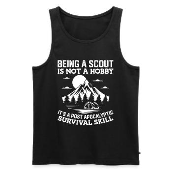 Scout Hiking Climbing Camping - Men's Premium Organic Tank Top - black - Front - AI Model Male 178 light (178cm)