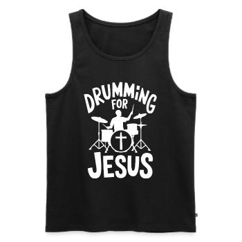 Trommeln Für Jesus Drummer Schlagzeuger - Männer Premium Bio Tank Top - Schwarz - Vorne - Michal (187cm)